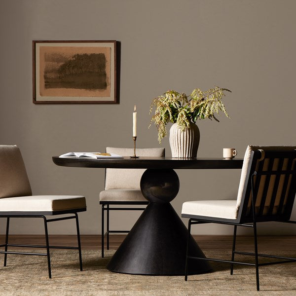 Bibianna Dining Table - Worn Black Marble
