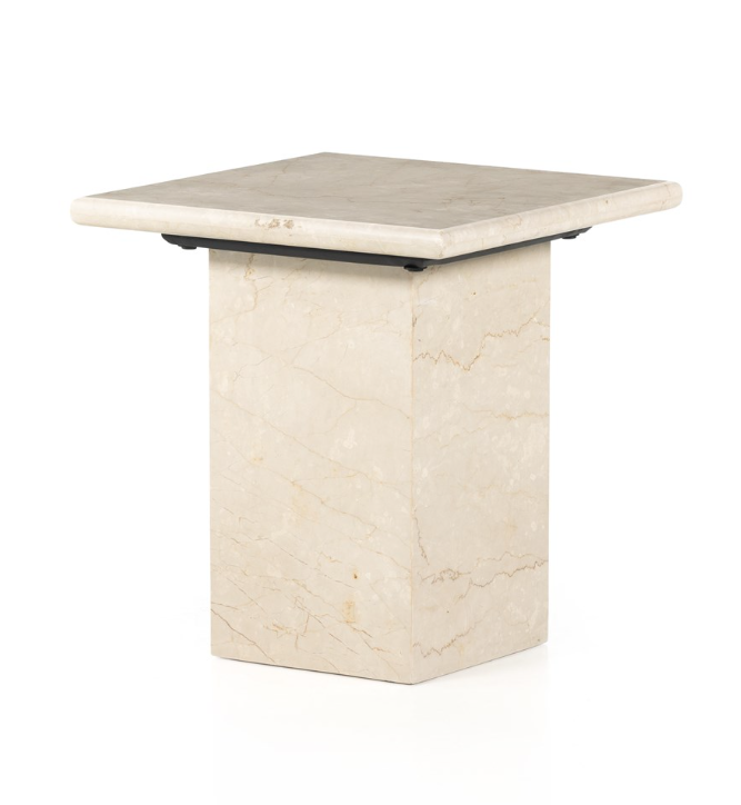 ARUM END TABLE-CREAM MARBLE
