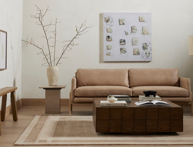 ARUM END TABLE-CREAM MARBLE
