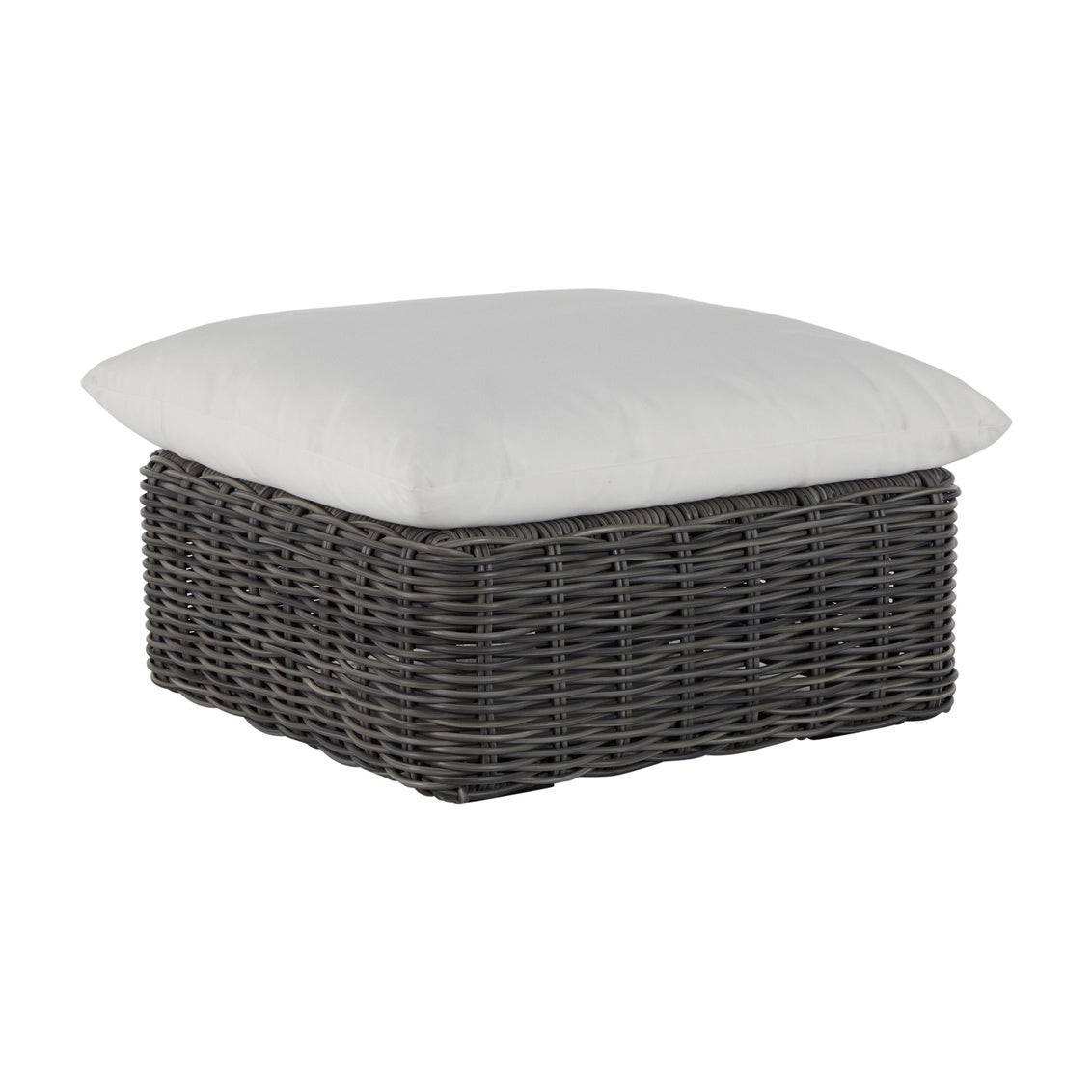 Montecito Outdoor Ottoman Set Raffia Summer Classics White Footstool Footrest Low Seat Ideal Storage Decor Furniture