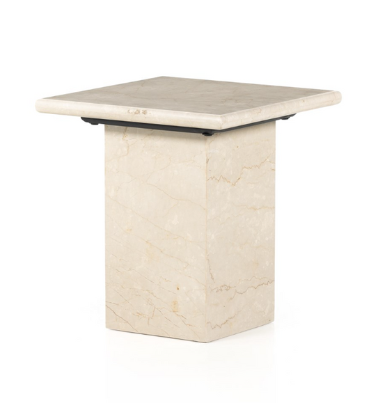 ARUM END TABLE-CREAM MARBLE