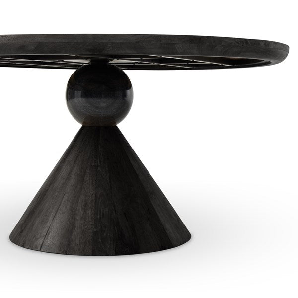 Bibianna Dining Table - Worn Black Marble