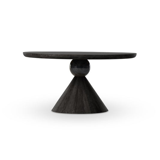Bibianna Dining Table - Worn Black Marble