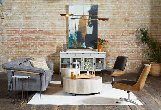 Hudson Round End Table-Ashen Walnut