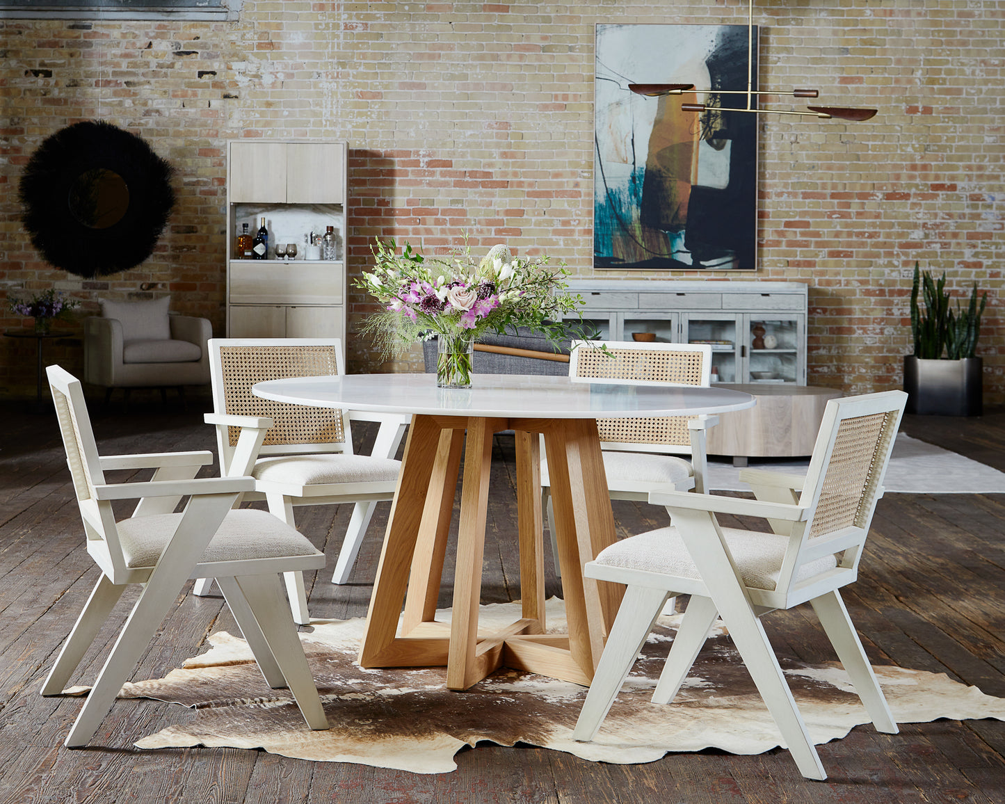 Creston Dining Table-White Marble