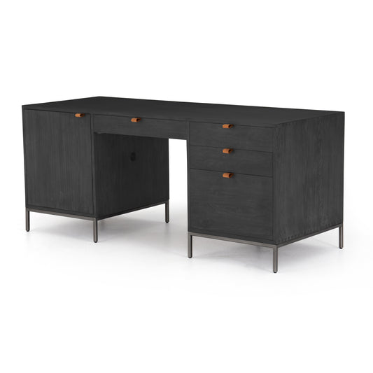 Trey Executive Desk-Black Wash Poplar