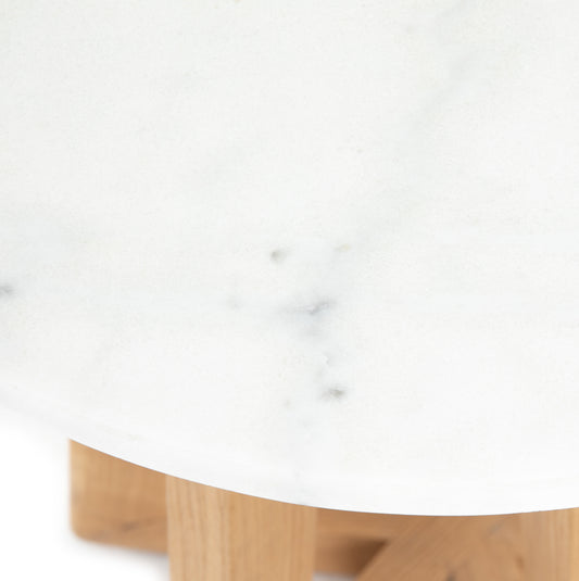 Creston End Table-White Marble
