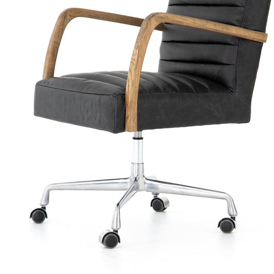 Bryson Channeled Desk Chair-Smoke