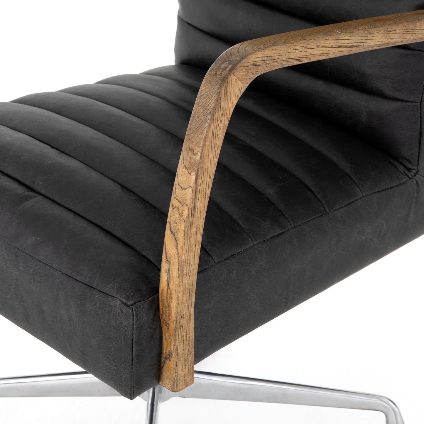 Bryson Channeled Desk Chair-Smoke