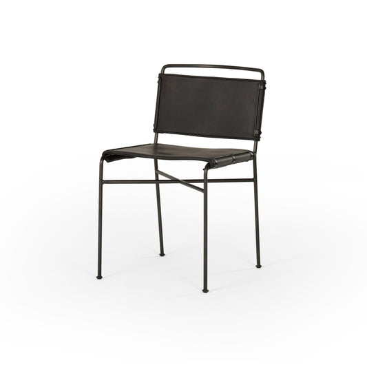 Wharton Dining Chair-Distressed Black