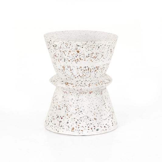Lina End Table-White Terrazzo
